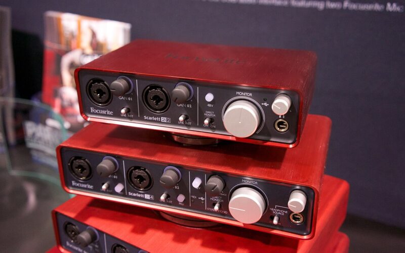 Interfaces audio Focusrite Scarlett de première génération (photo d’illustration de la gamme)