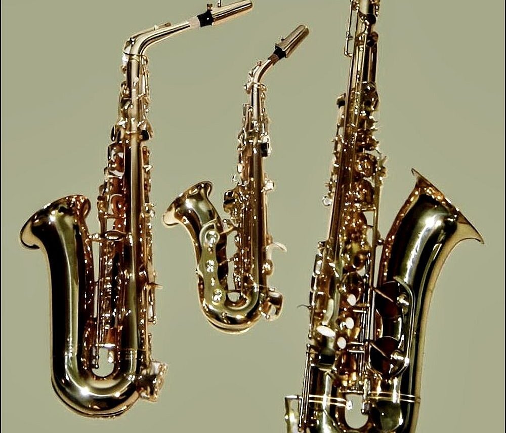 Saxophones soprano courbe, alto et ténor