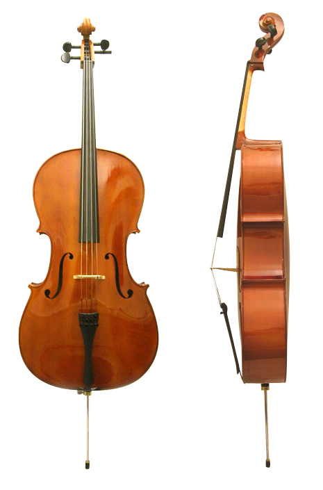Un violoncelle vu de face